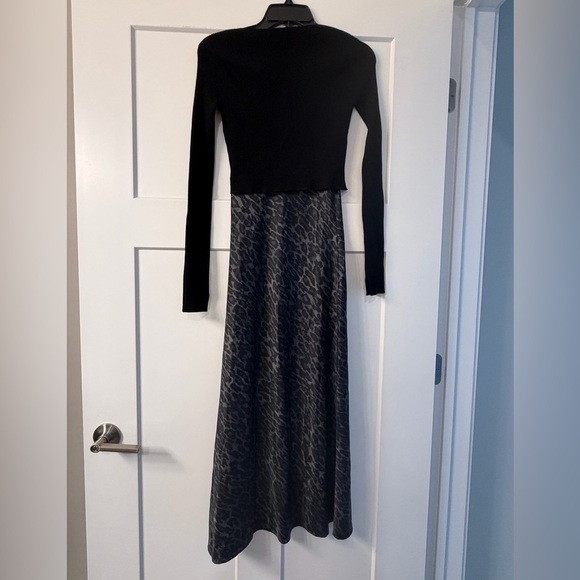 New All Saints Hera Leopard Print 2 in 1 Midi Dress & Sweater - Picture 10 of 13